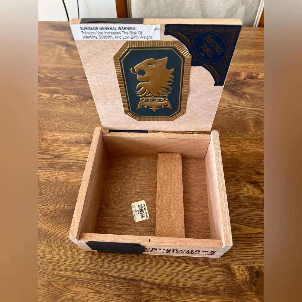 Lot of 2 EMPTY Wood Undercrown Maduro Cigar Boxes for Crafting Storage, etc
